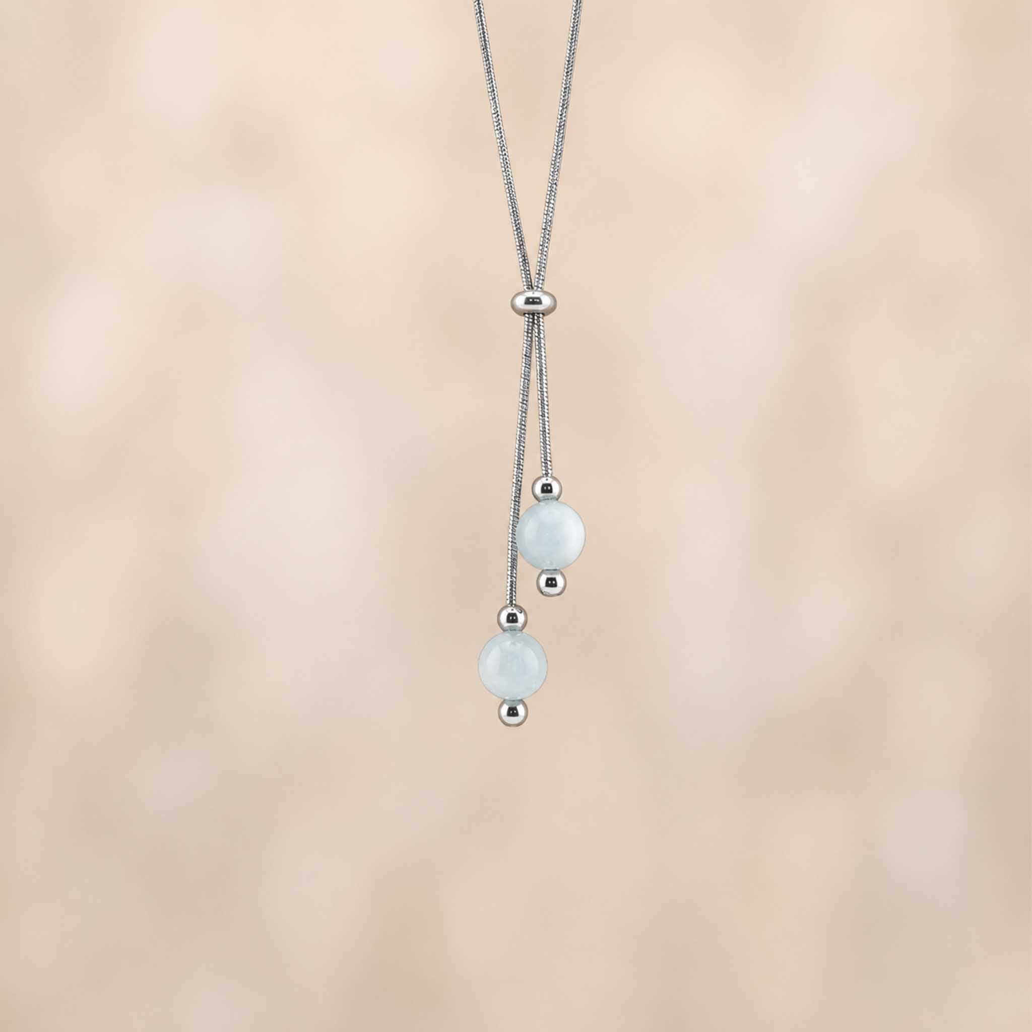 Collana con doppia sfera in pietra naturale