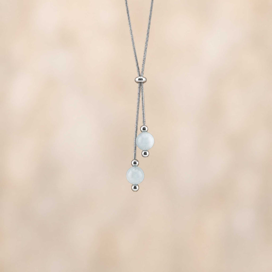 Collana con doppia sfera in pietra naturale
