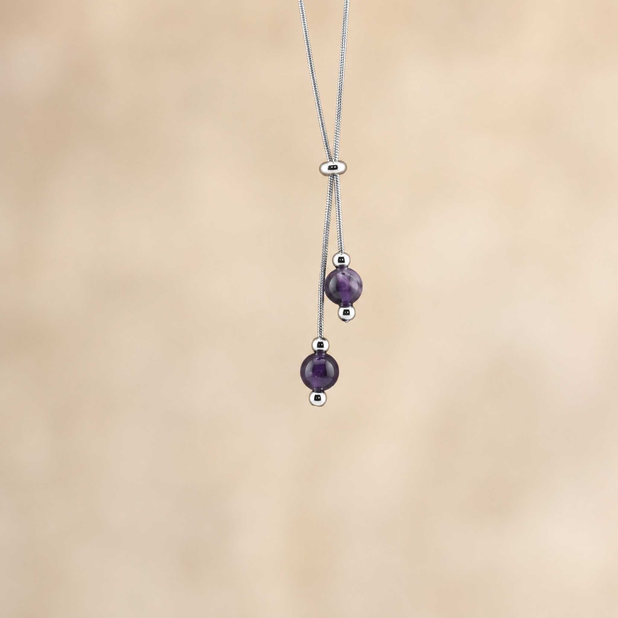 Collana con doppia sfera in pietra naturale