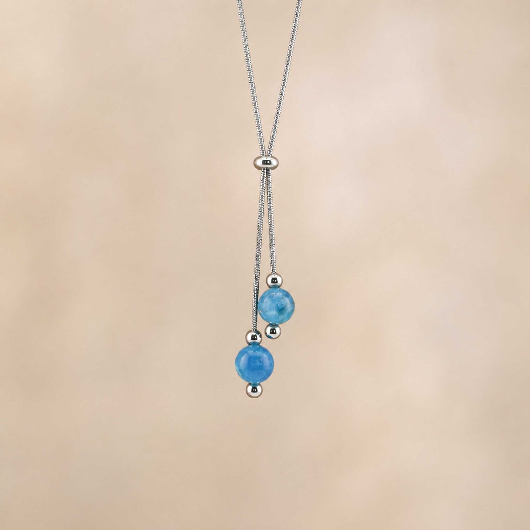 Collana con doppia sfera in pietra naturale