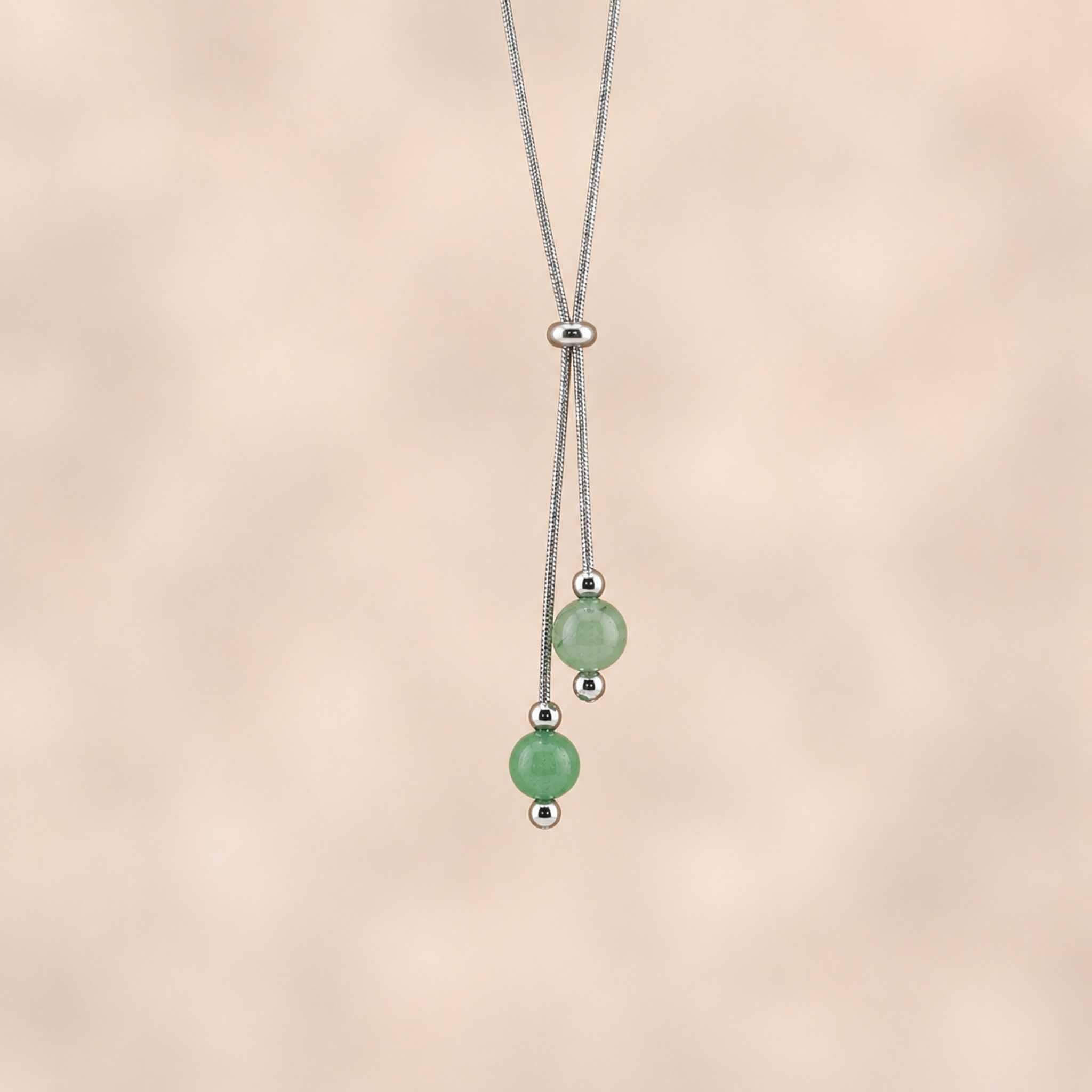 Collana con doppia sfera in pietra naturale