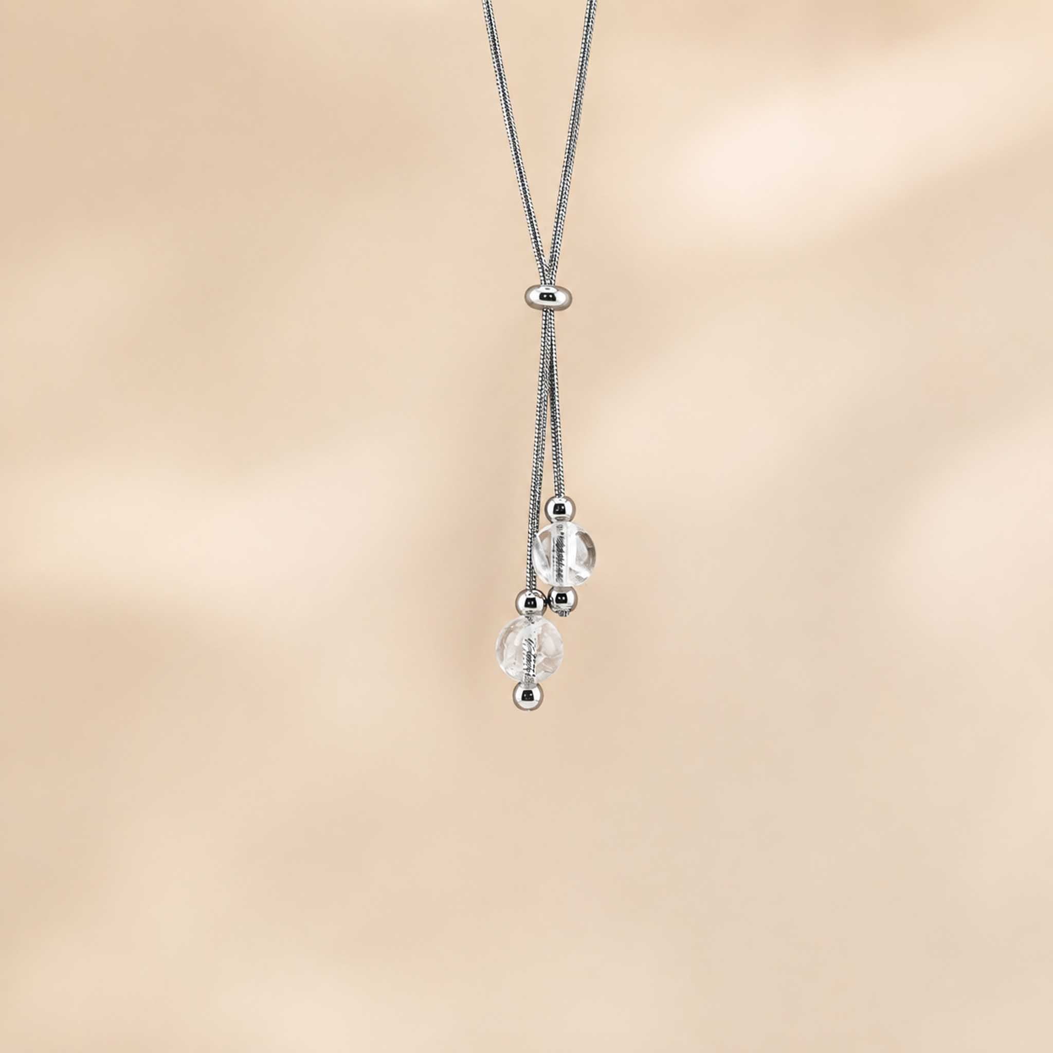 Collana con doppia sfera in pietra naturale