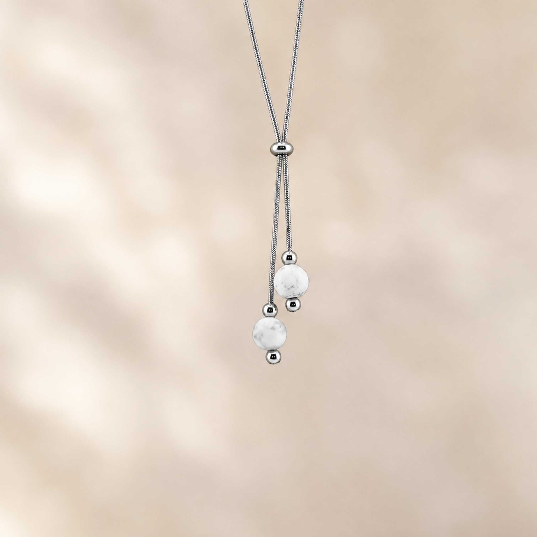 Collana con doppia sfera in pietra naturale
