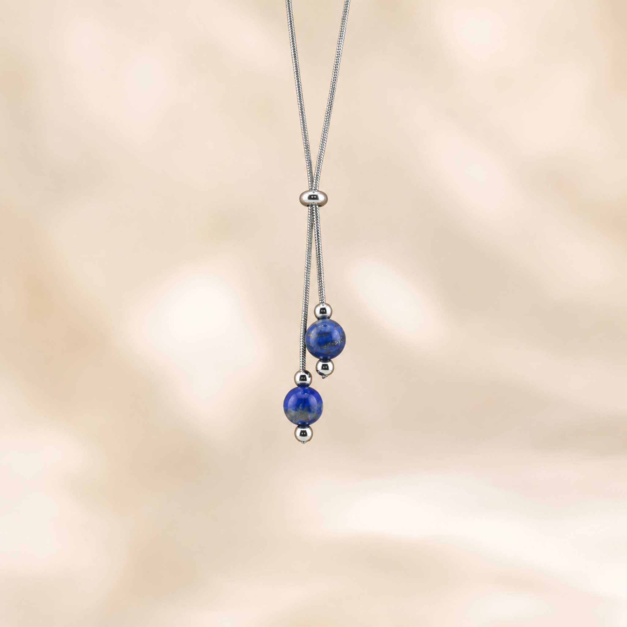 Collana con doppia sfera in pietra naturale