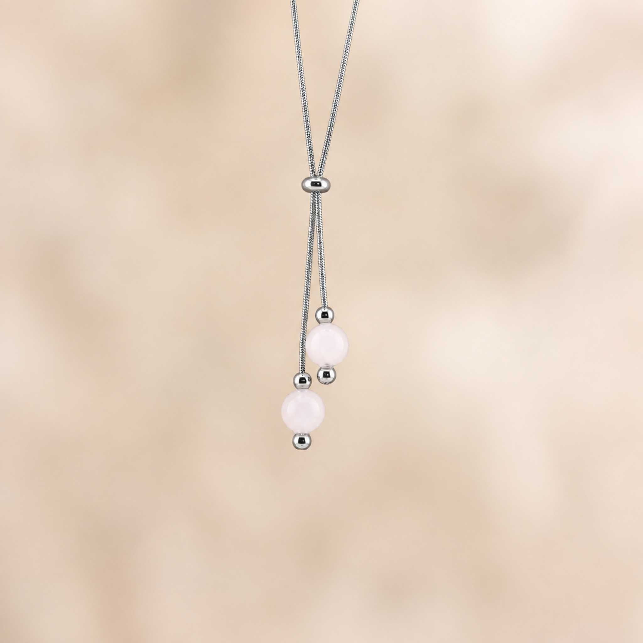 Collana con doppia sfera in pietra naturale