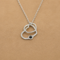 Collana Doppio Cuore con pietra naturale