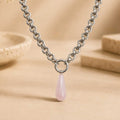 Collana con pendente a goccia in Quarzo rosa