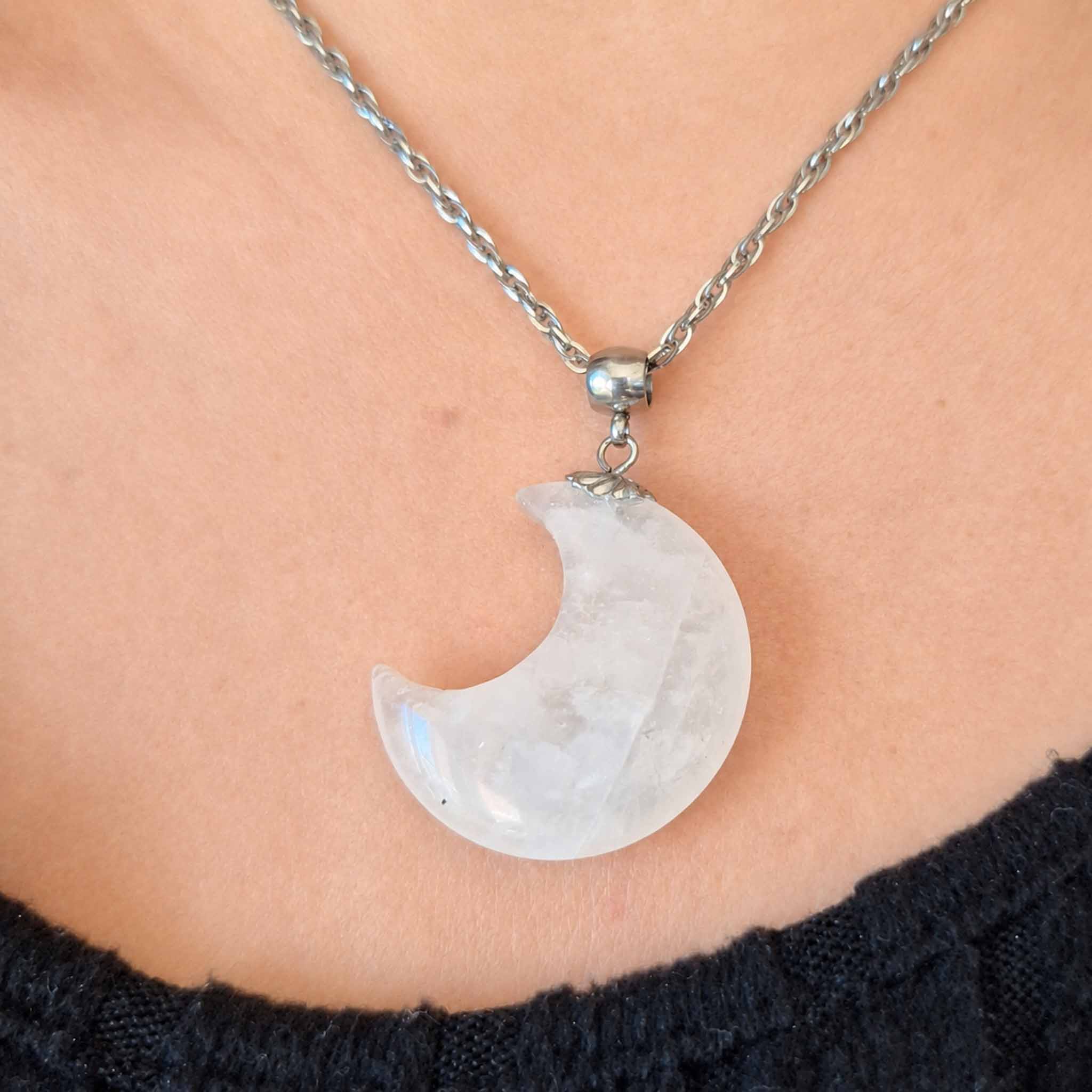 Luna in Cristallo di rocca (Quarzo ialino)