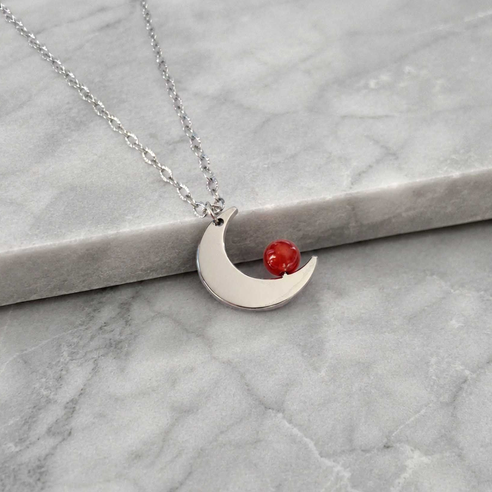 Collana Mini Luna con pietra naturale