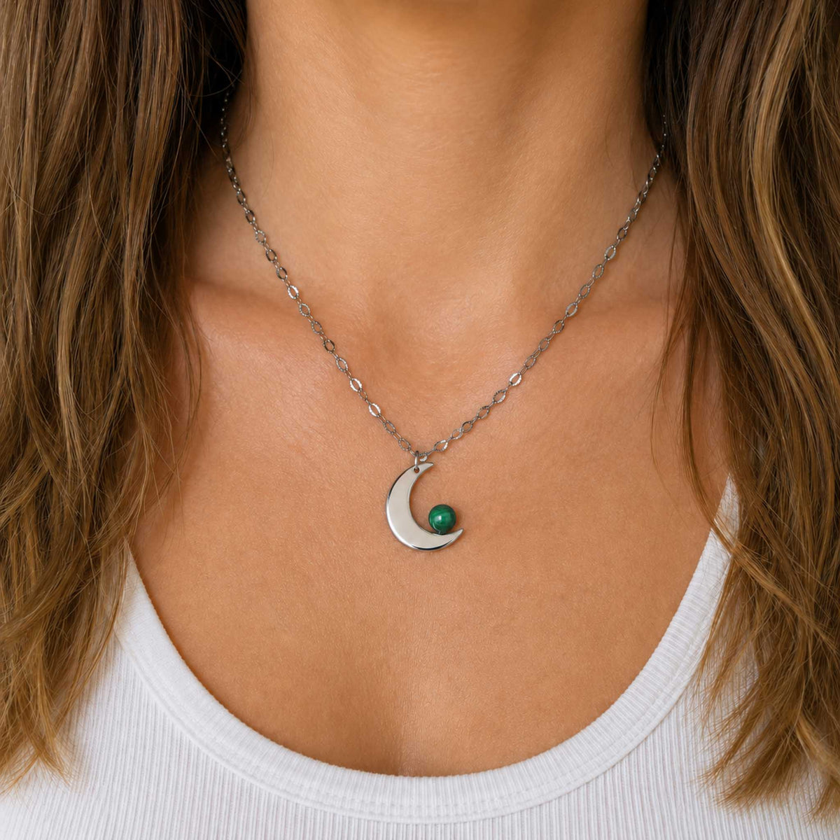 Collana Mini Luna con pietra naturale