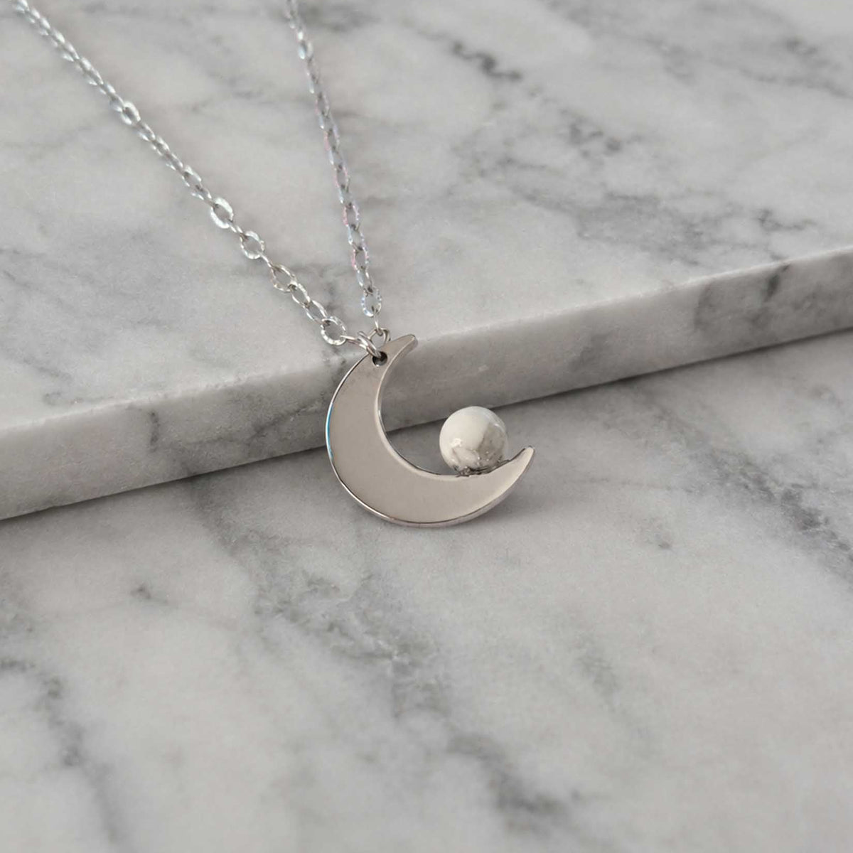 Collana Mini Luna con pietra naturale