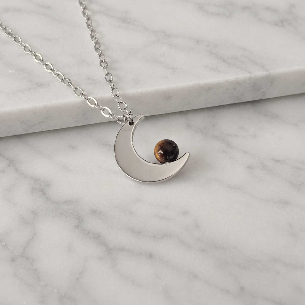 Collana Mini Luna con pietra naturale
