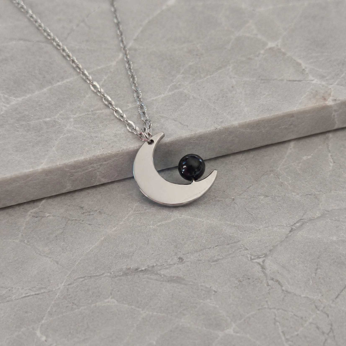 Collana Mini Luna con pietra naturale