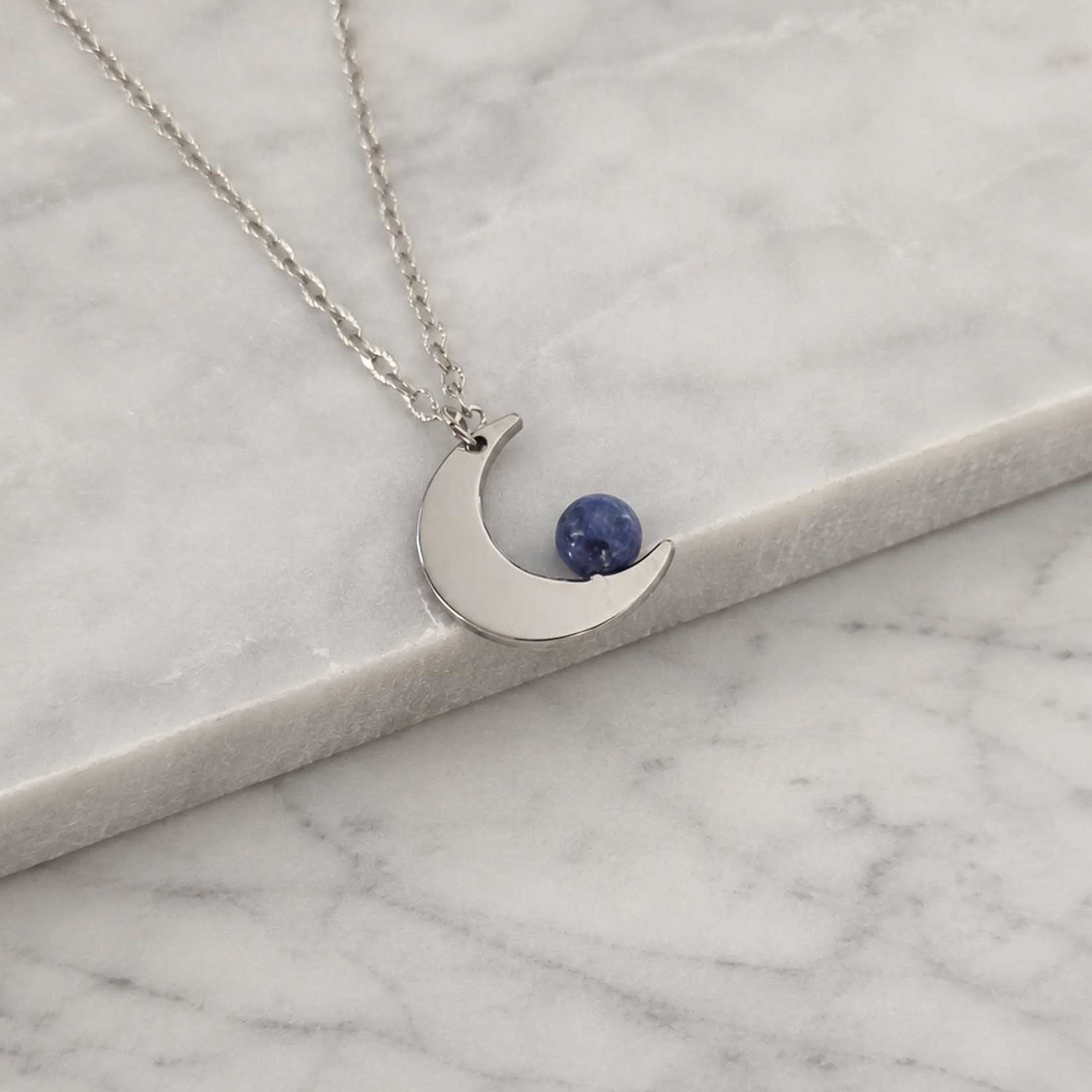Collana Mini Luna con pietra naturale