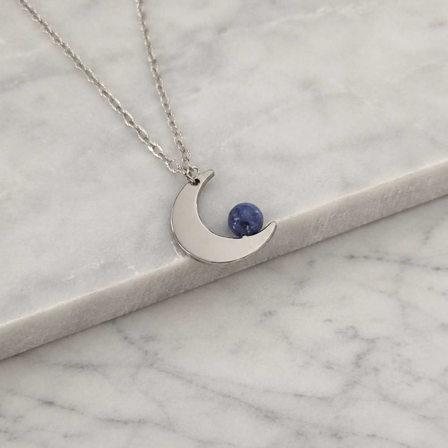 Collana Mini Luna con pietra naturale