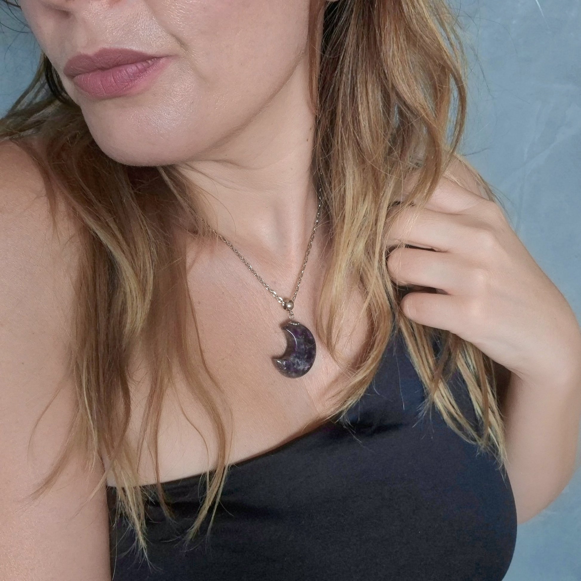 Collana con Luna in Ametista