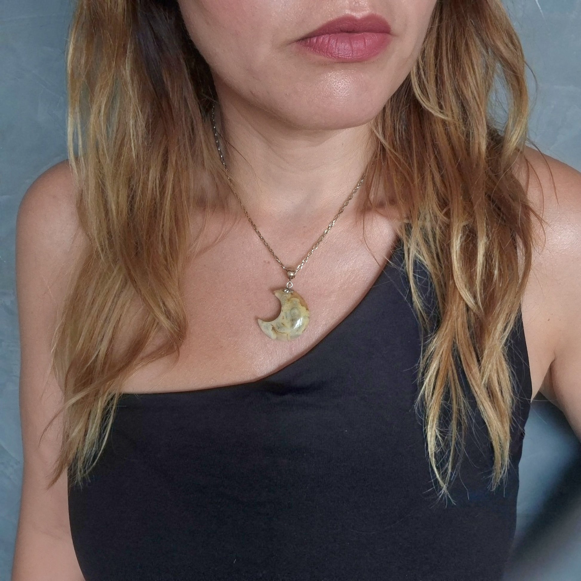 Collana con Luna in Diaspro Picasso