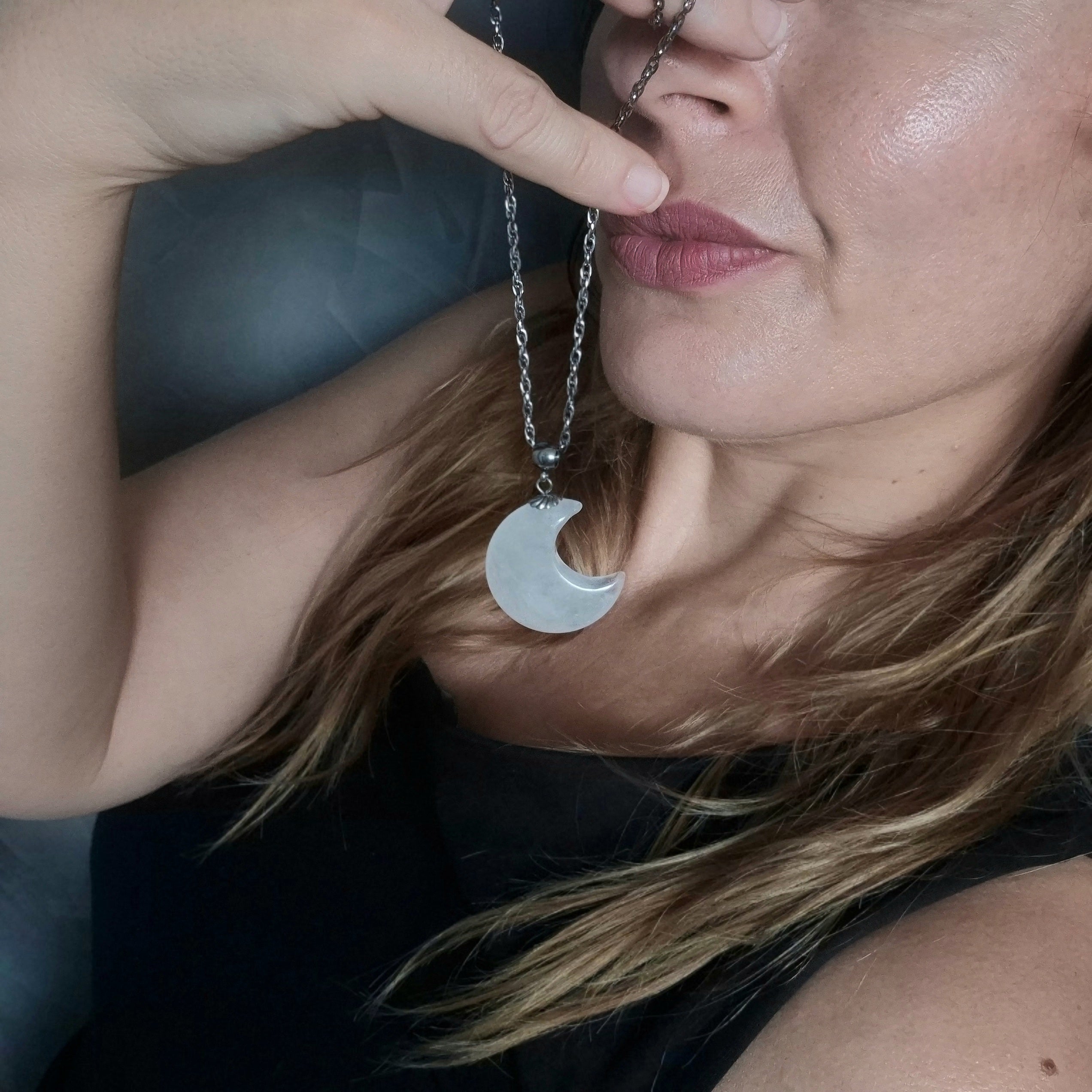 Luna in Cristallo di rocca (Quarzo ialino)