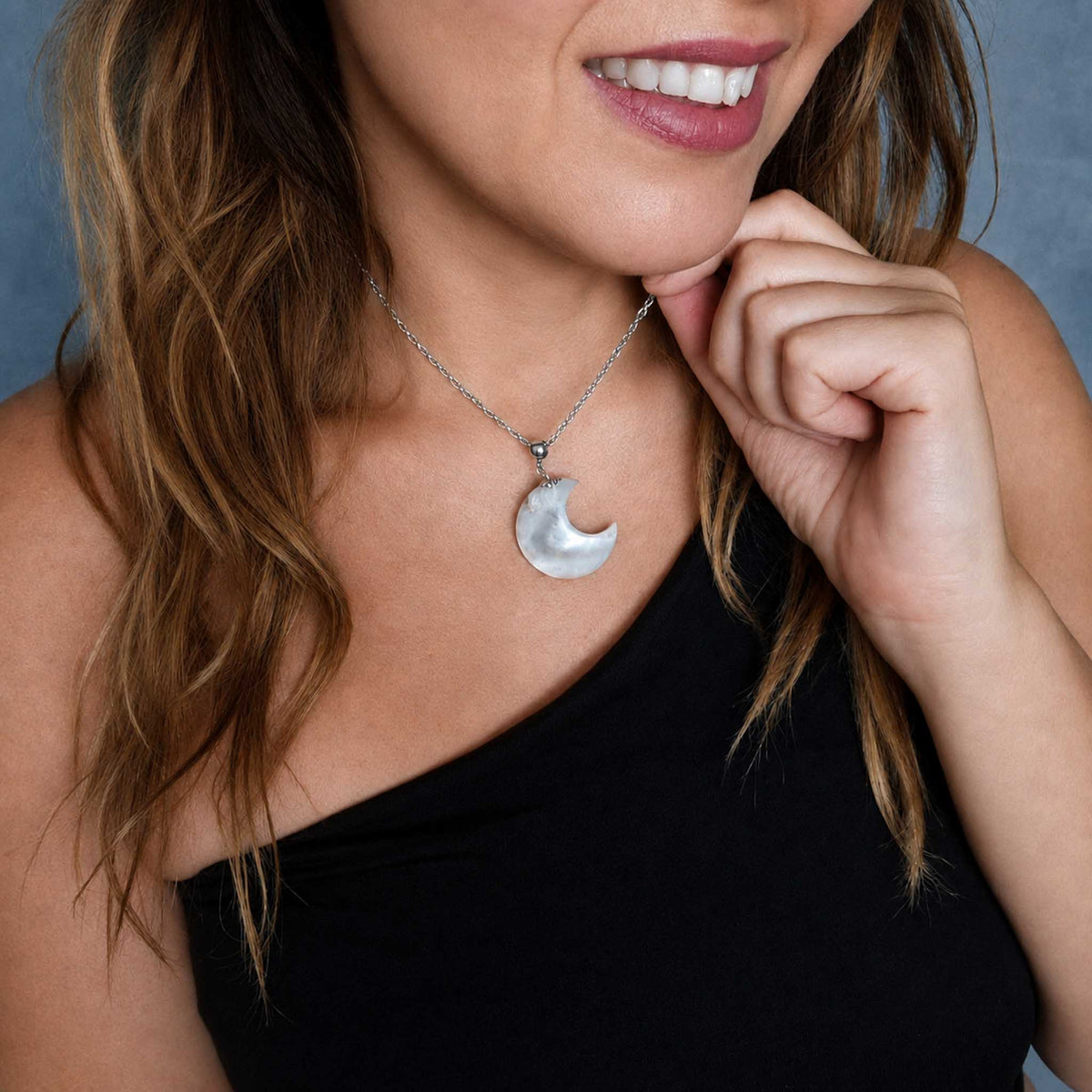 Collana Luna in Labradorite Grigia