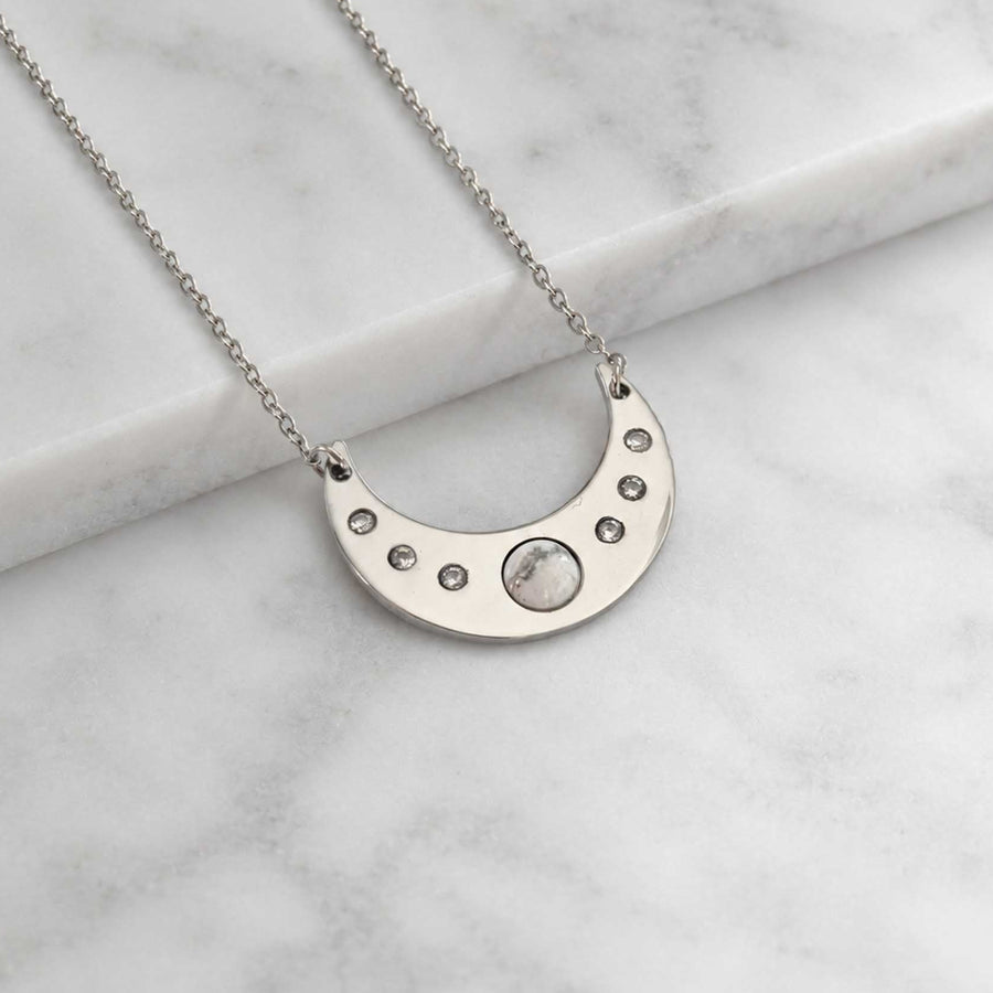 Collana Luna con pietra naturale e zirconia cubica