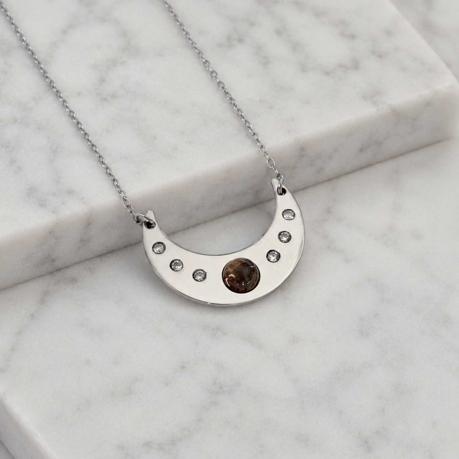 Collana Luna con pietra naturale e zirconia cubica
