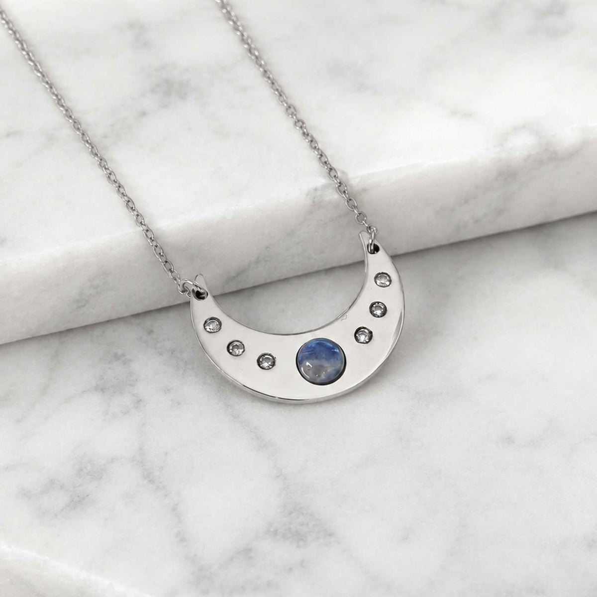 Collana Luna con pietra naturale e zirconia cubica