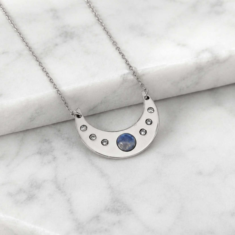 Collana Luna con pietra naturale e zirconia cubica