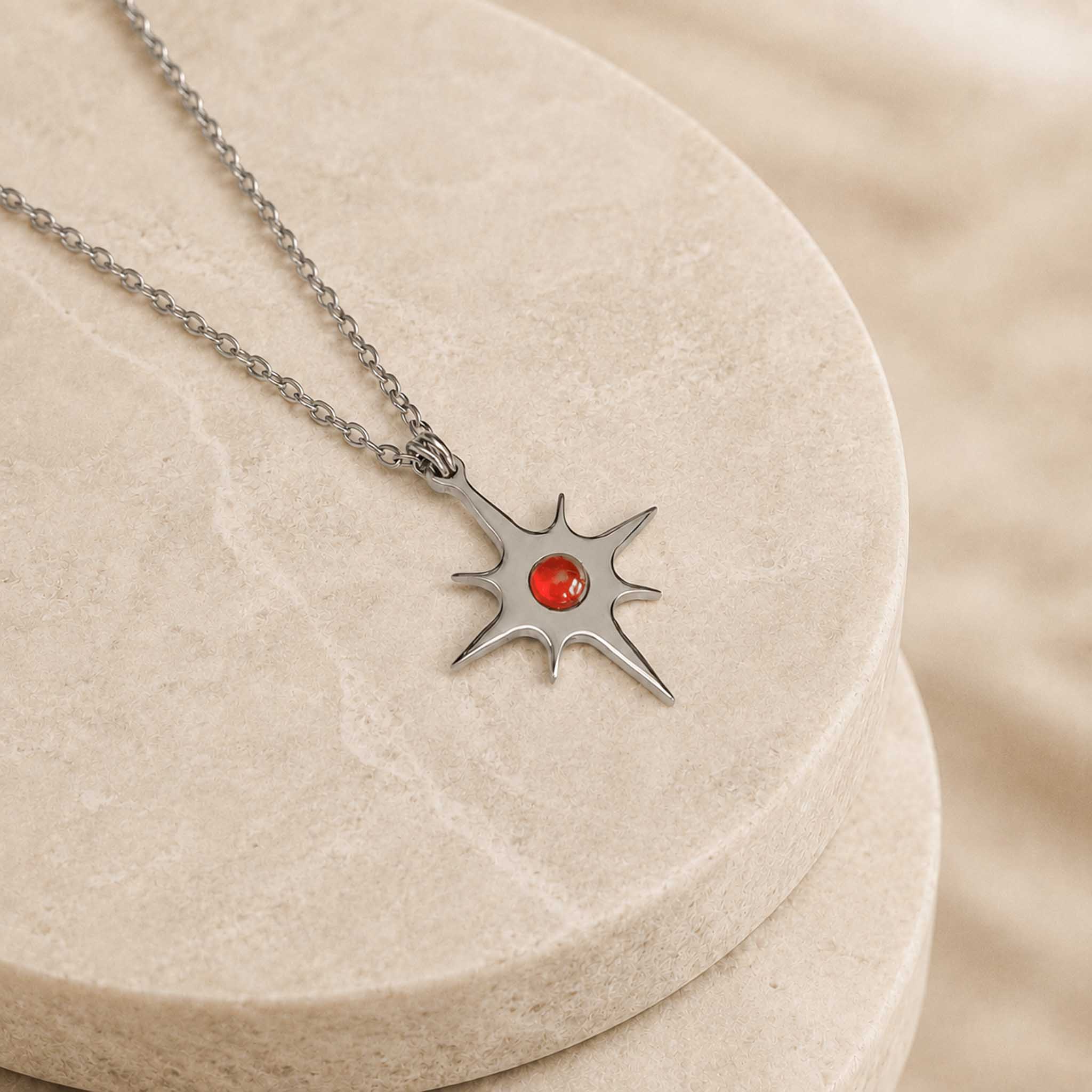 Collana Mini Stella Polare con pietra naturale
