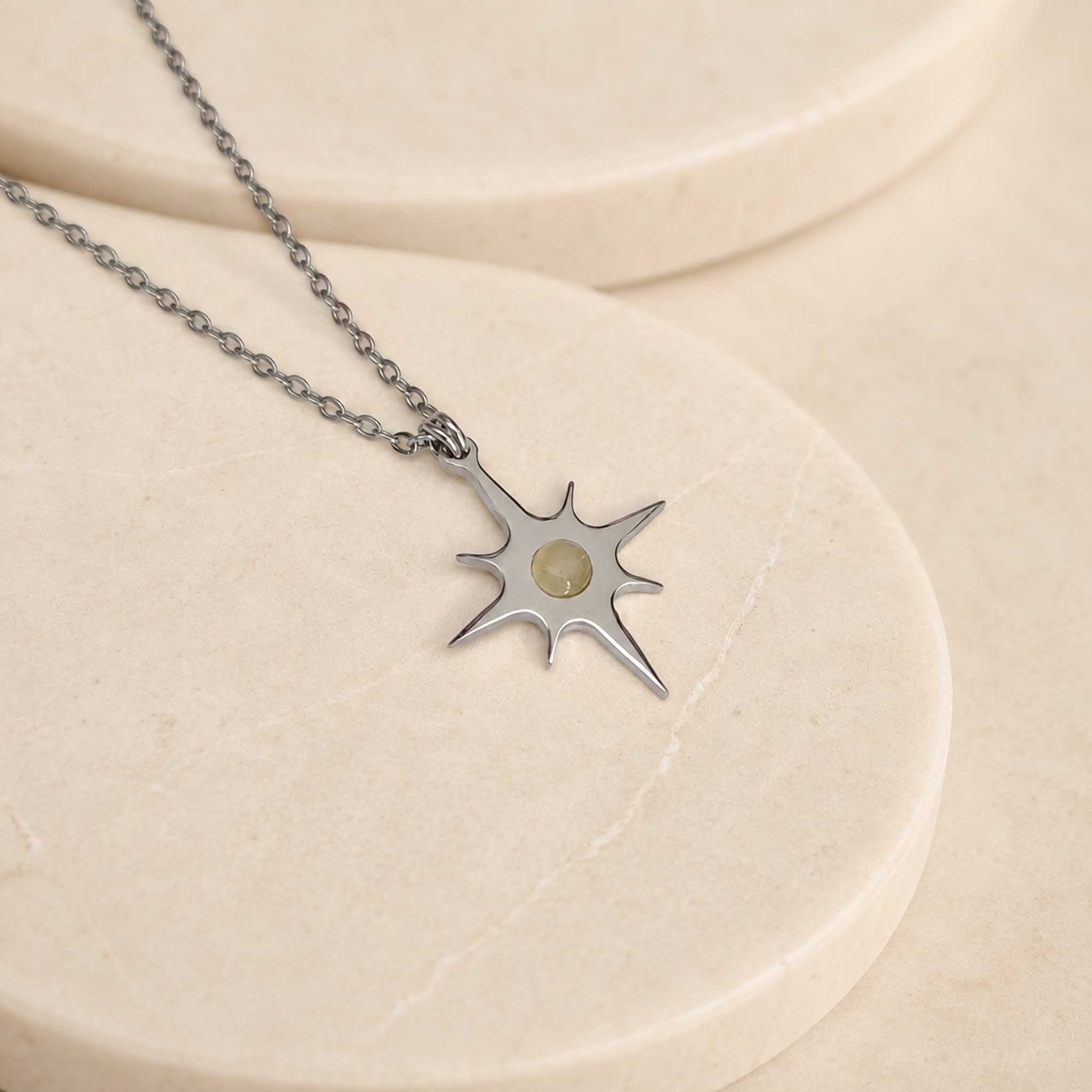 Collana Mini Stella Polare con pietra naturale