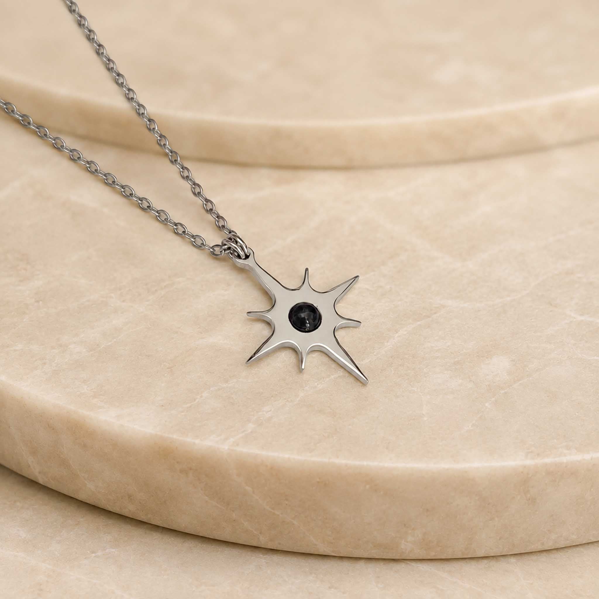Collana Mini Stella Polare con pietra naturale