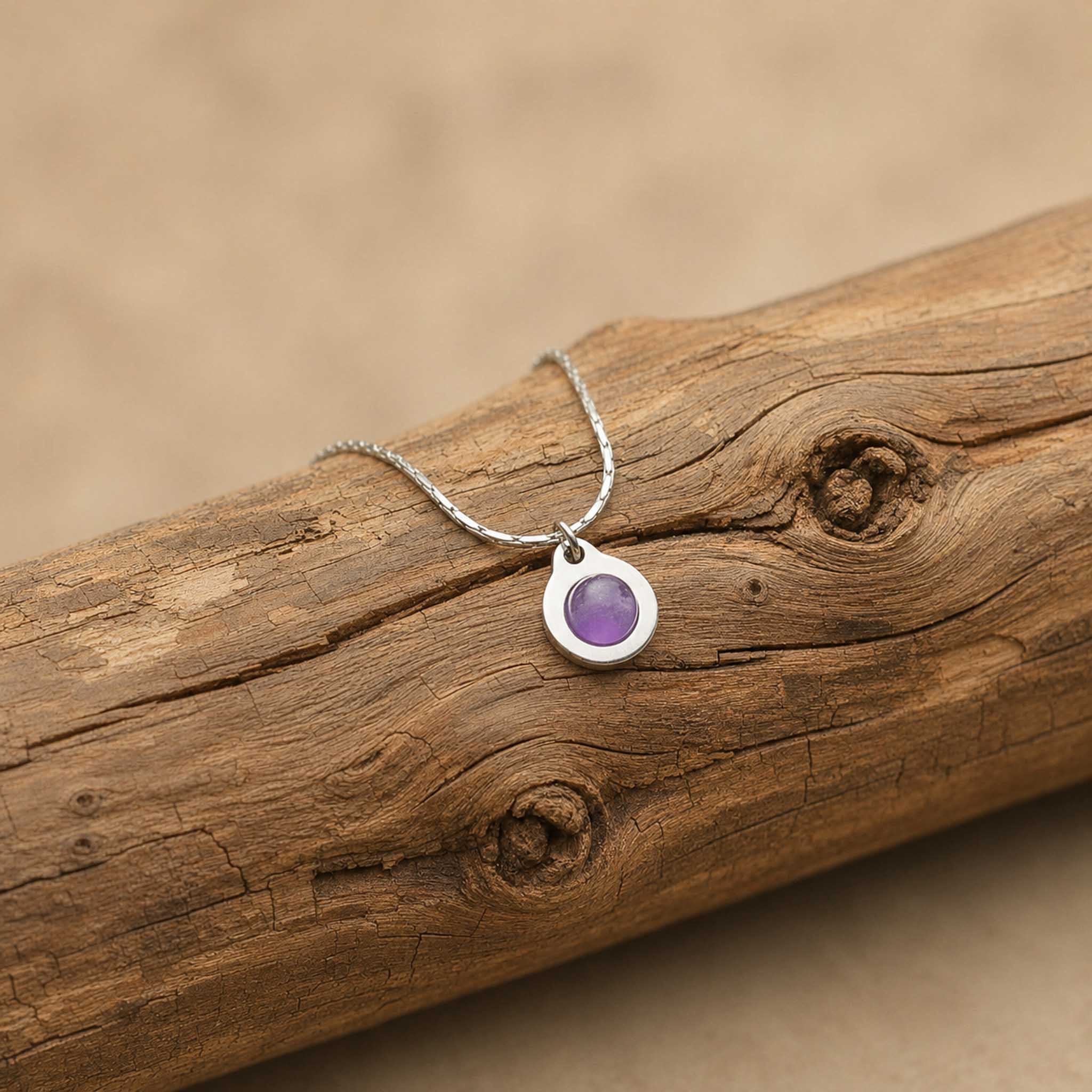 Collana Punto Luce con pietra naturale
