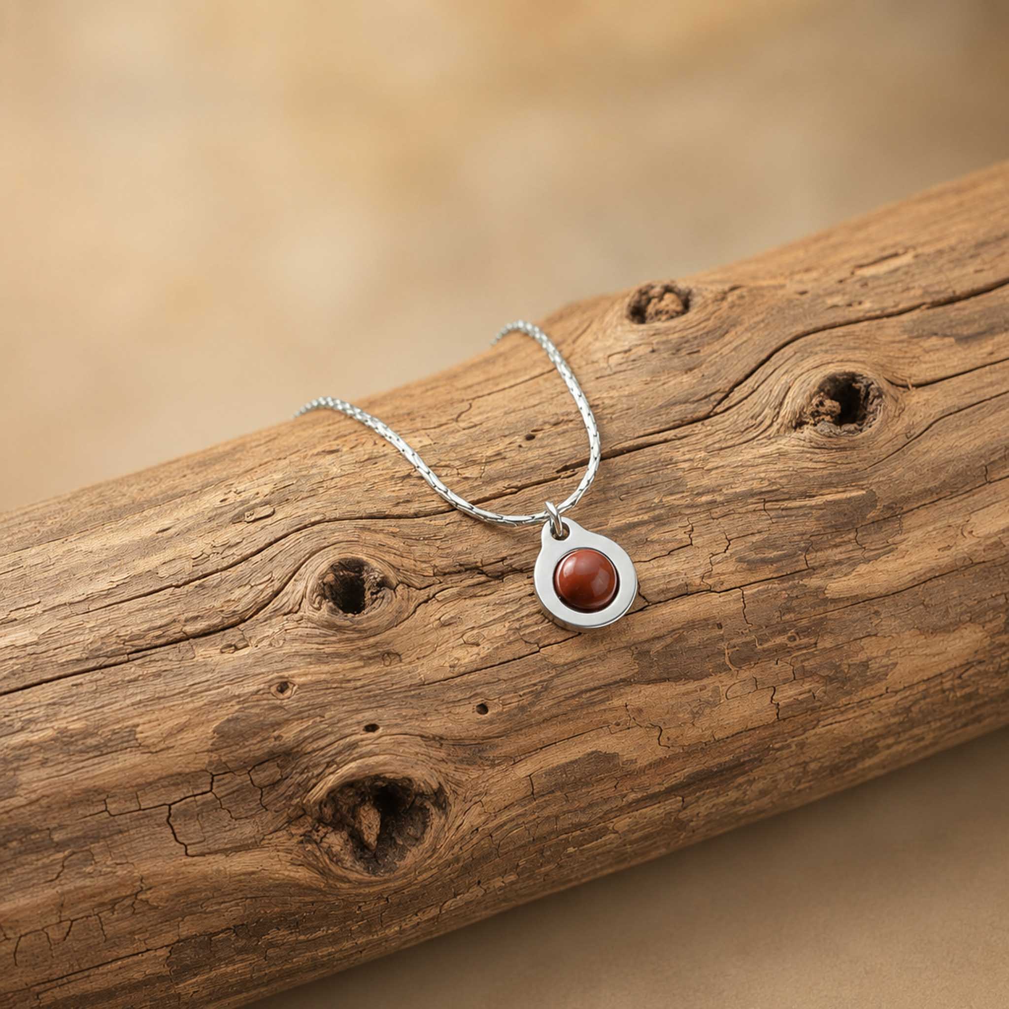 Collana Punto Luce con pietra naturale