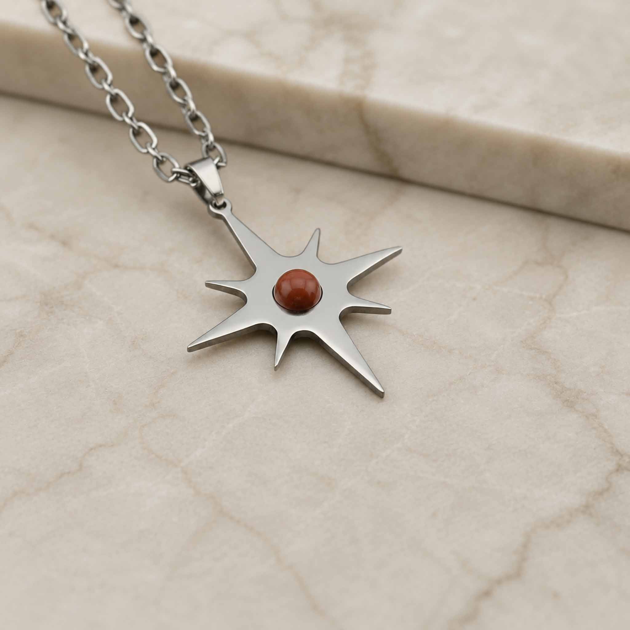 Collana lunga Stella Polare con pietra naturale