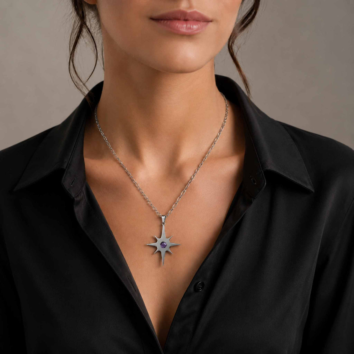 Collana Stella Polare con pietra naturale