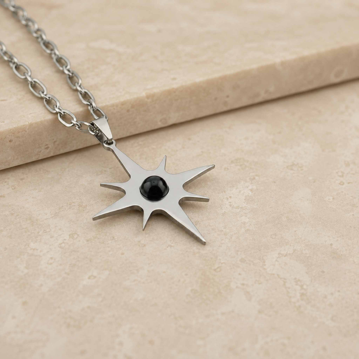 Collana lunga Stella Polare con pietra naturale