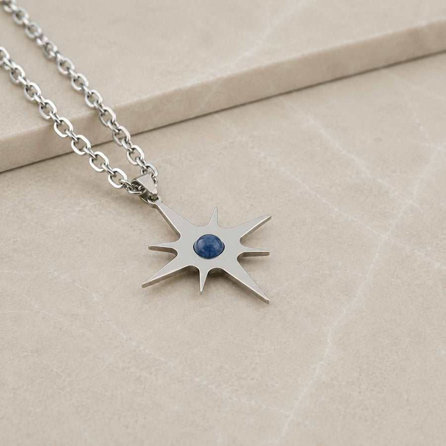 Collana lunga Stella Polare con pietra naturale