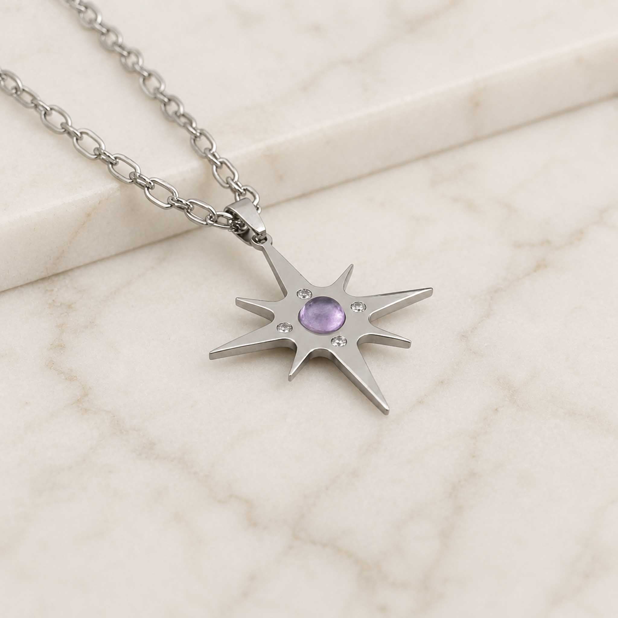 Collana Stella Polare con pietra naturale e zirconia cubica