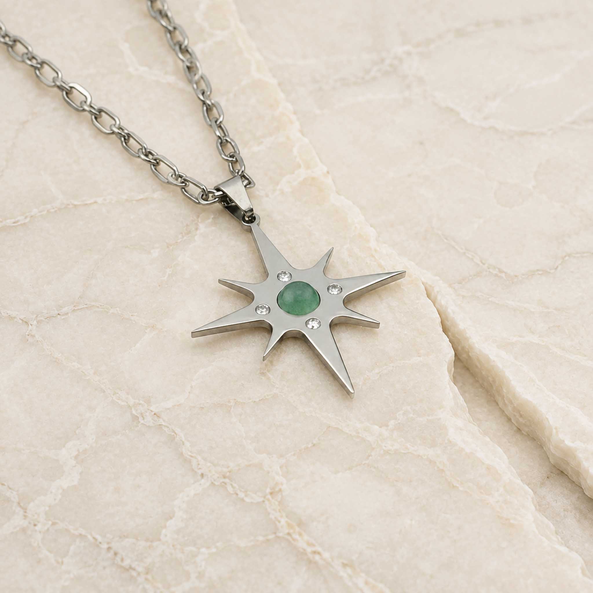 Collana Stella Polare con pietra naturale e zirconia cubica