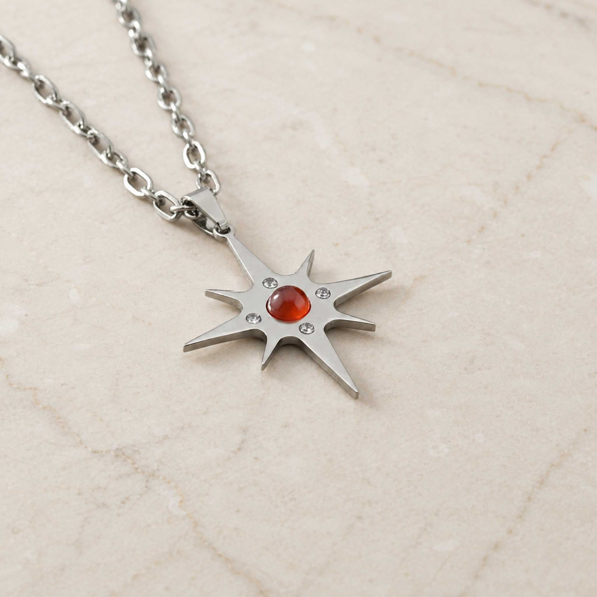 Collana Stella Polare con pietra naturale e zirconia cubica