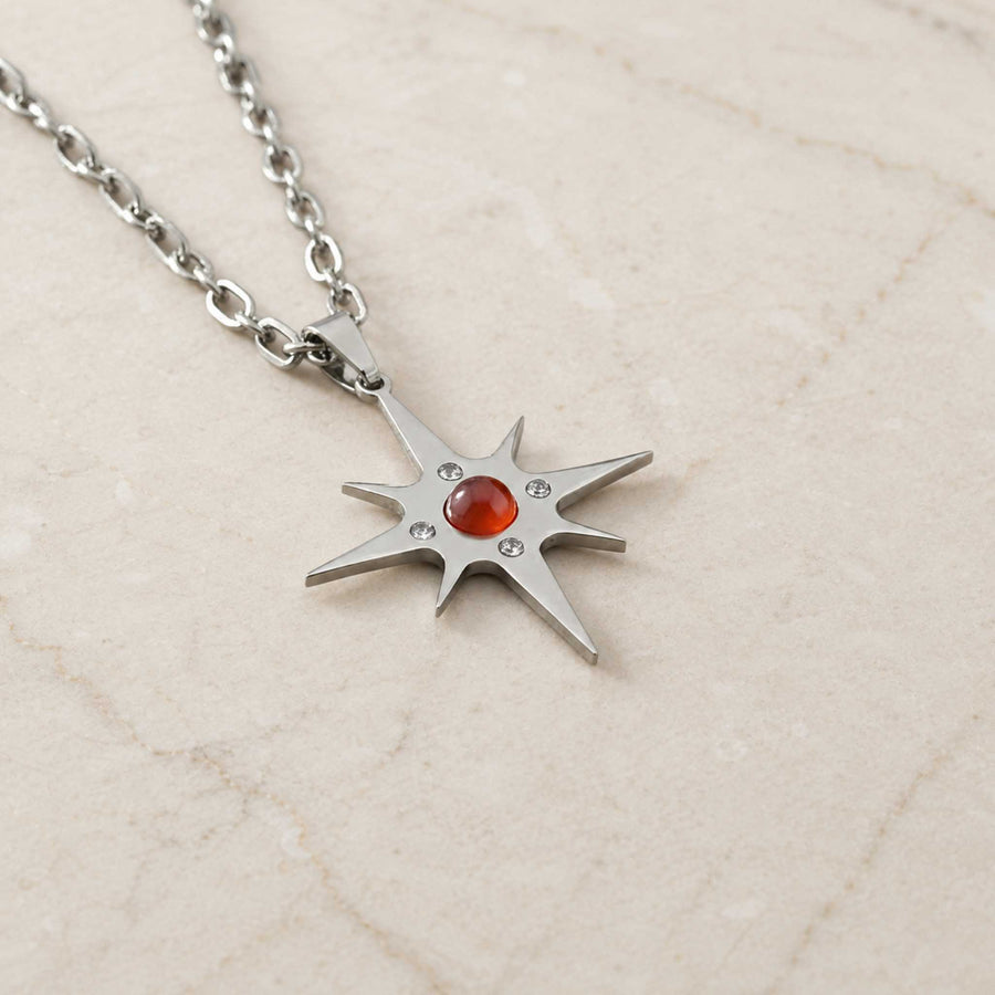 Collana Stella Polare con pietra naturale e zirconia cubica
