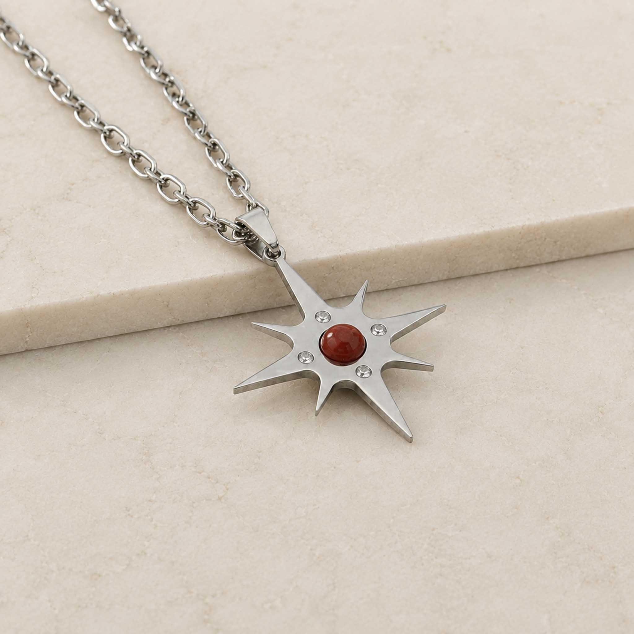 Collana Stella Polare con pietra naturale e zirconia cubica