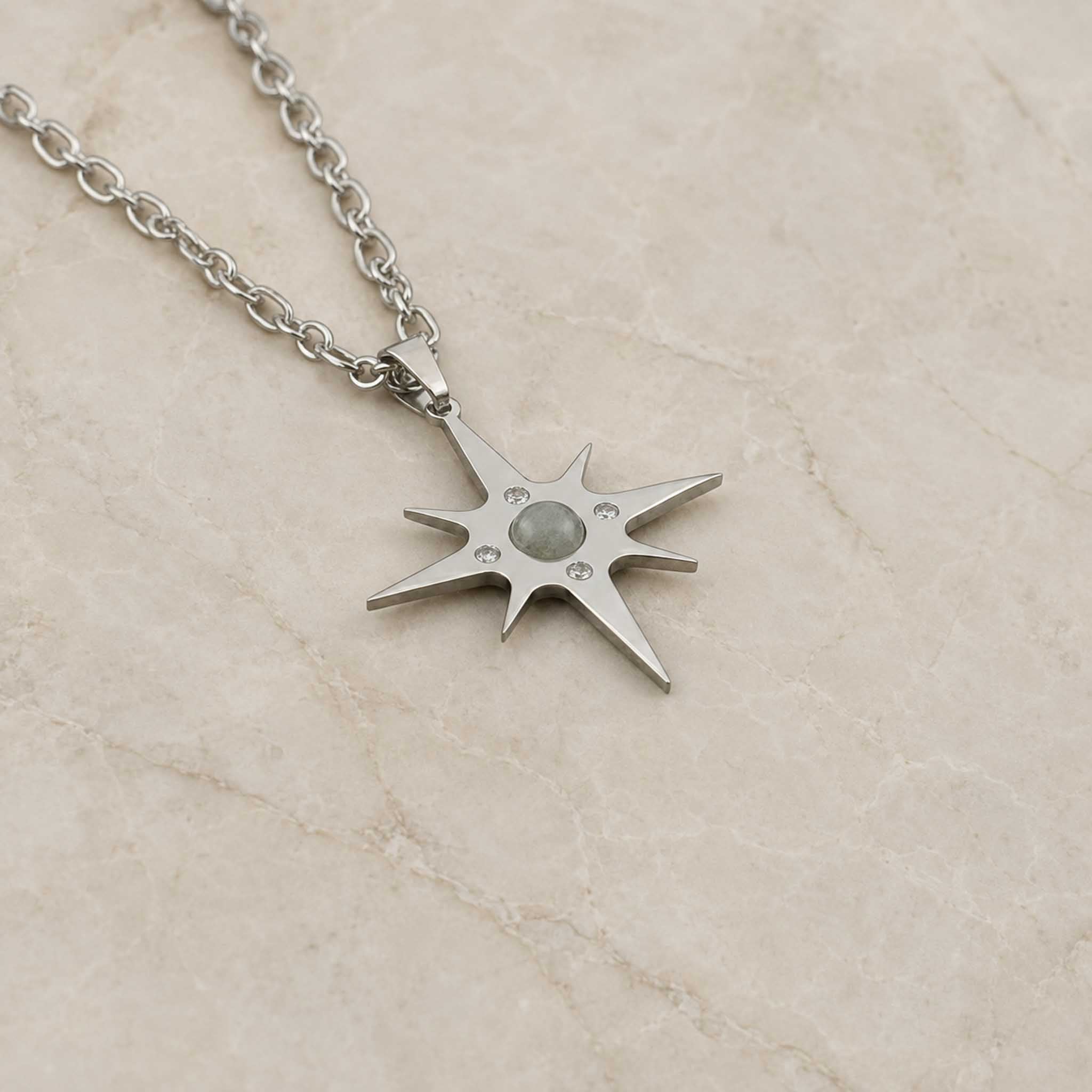 Collana Stella Polare con pietra naturale e zirconia cubica