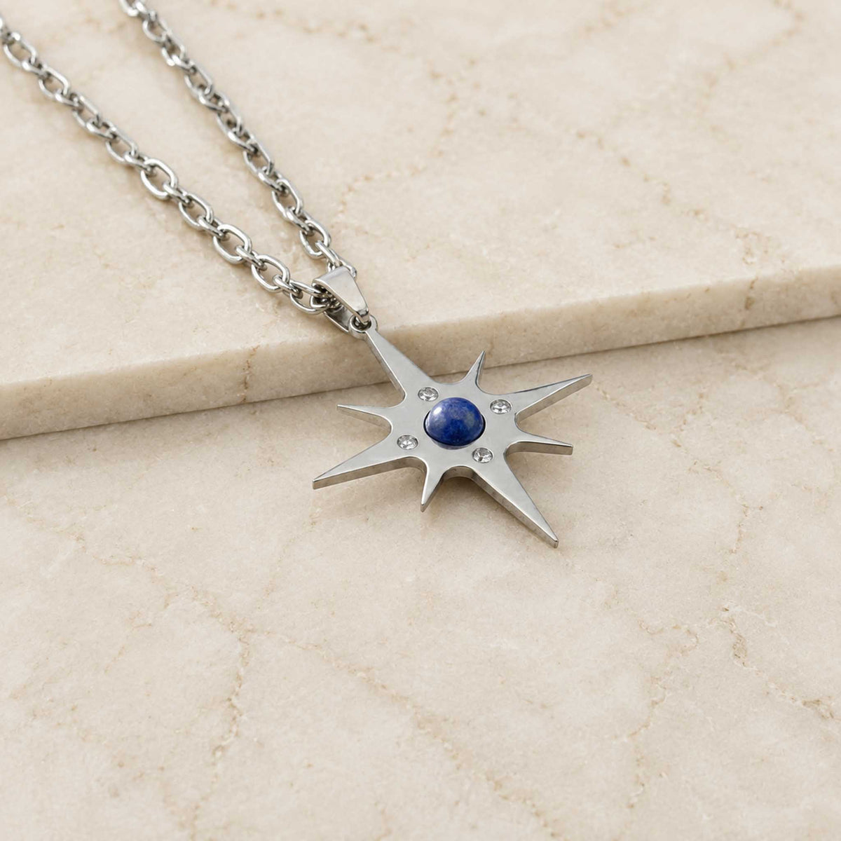 Collana Stella Polare con pietra naturale e zirconia cubica