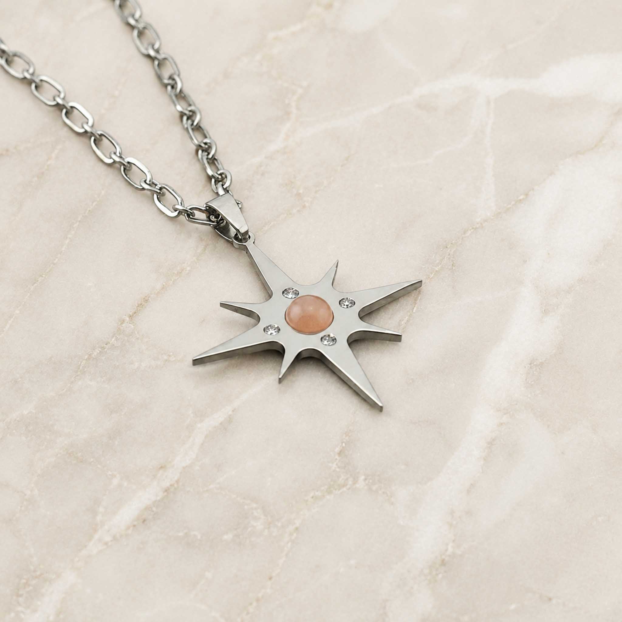 Collana Stella Polare con pietra naturale e zirconia cubica