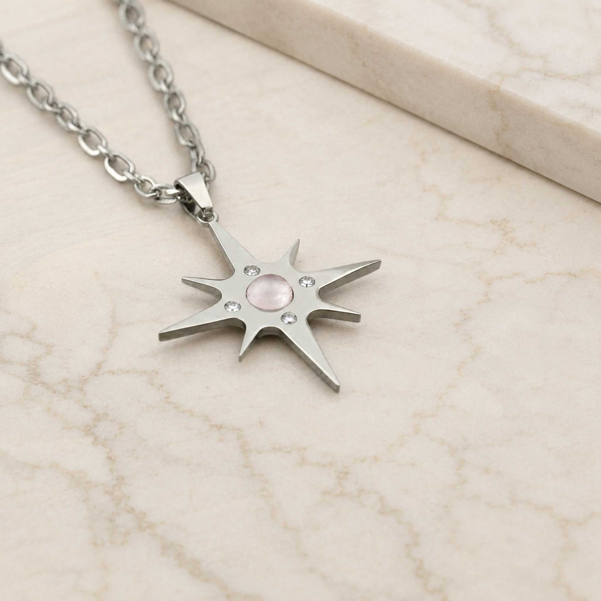 Collana Stella Polare con pietra naturale e zirconia cubica
