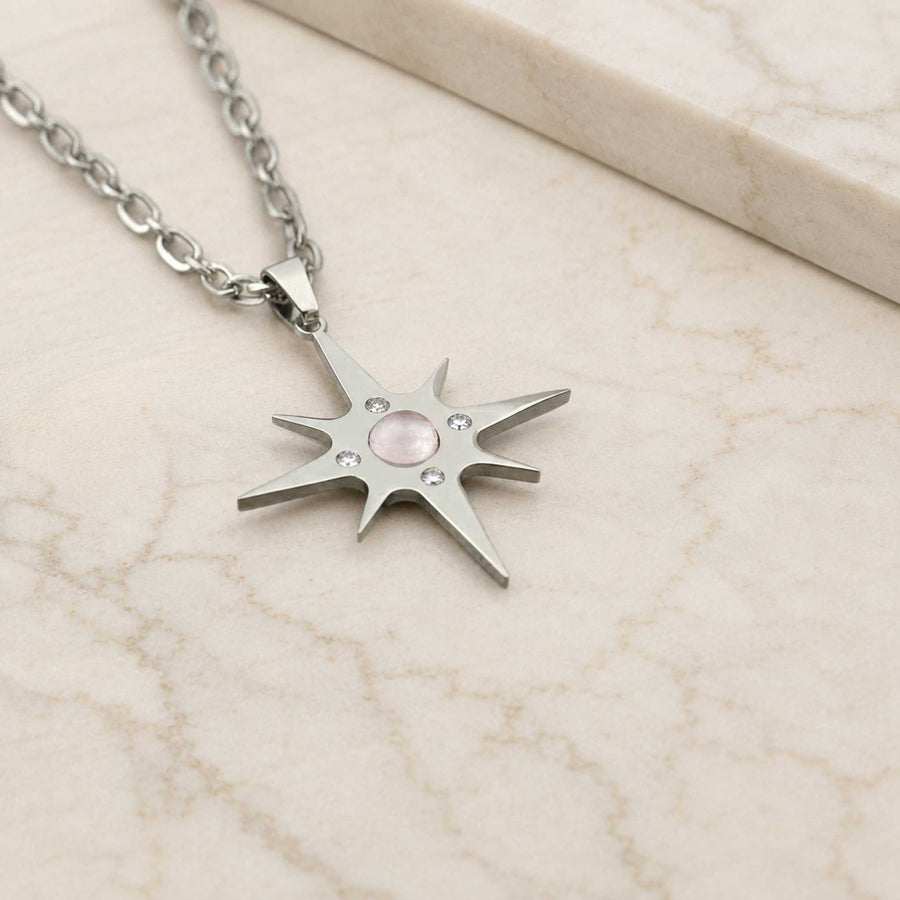 Collana Stella Polare con pietra naturale e zirconia cubica