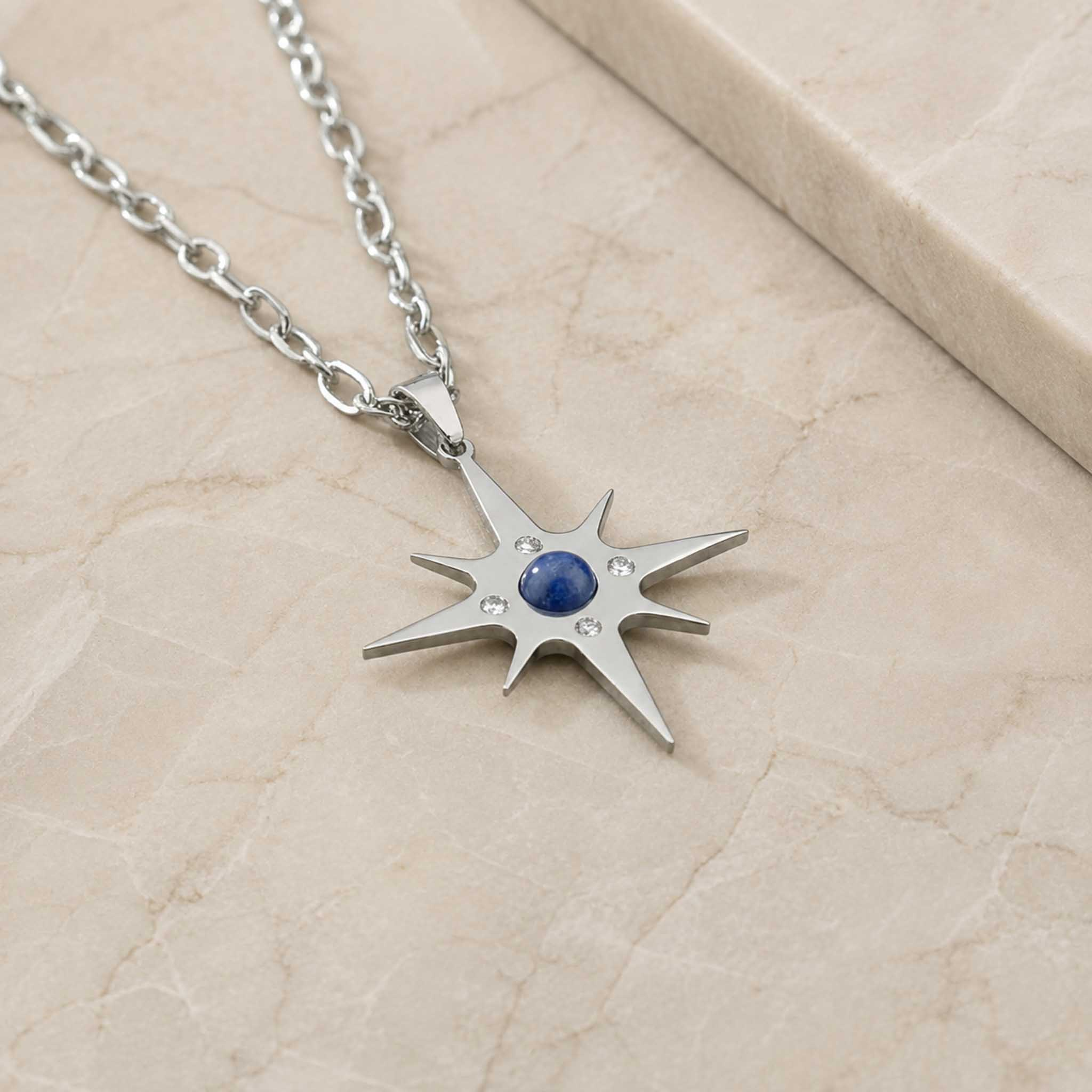 Collana Stella Polare con pietra naturale e zirconia cubica