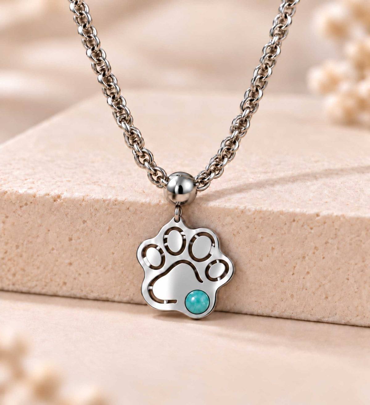 Collana Zampa con pietra naturale