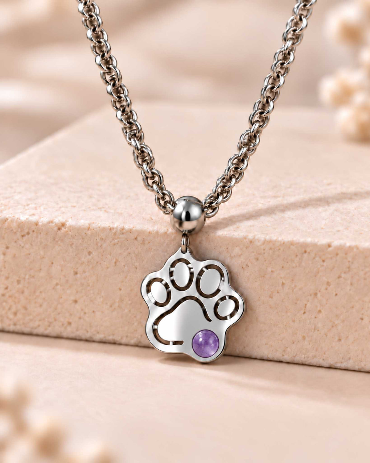 Collana Zampa con pietra naturale