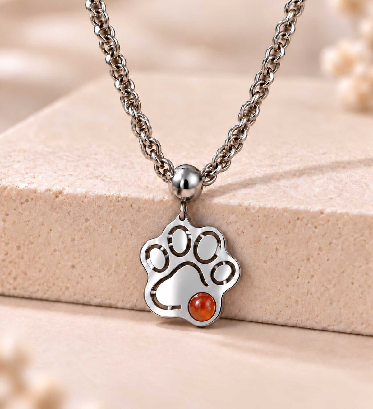 Collana Zampa con pietra naturale